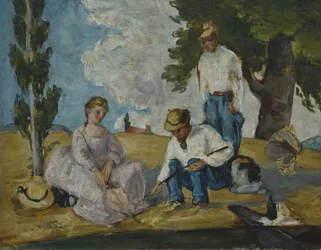 Picknick på en flodstrand, 1873-74
